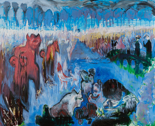 field of reeds acrylic and oil on canvas 146x170 2012