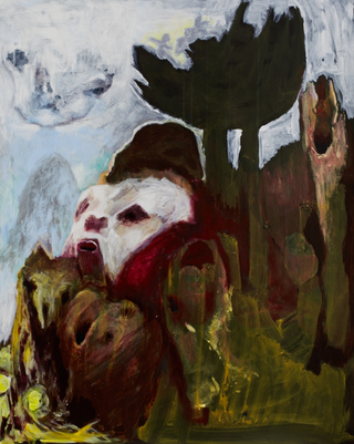 skull hill acrylic on paper 80x60 2013