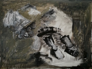 hippocrene 2 acrylic on paper 47x66cm 2017
