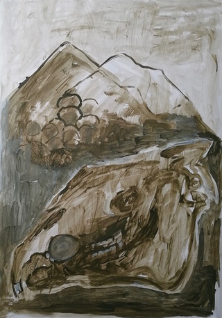 hippocrene 9 acrylic on paper 80x56cm 2017