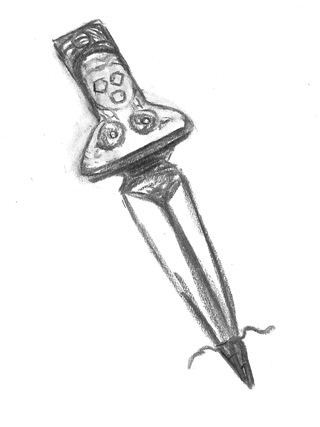 dagger woman charcoal  42 x30