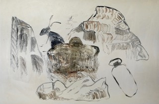 hive landscape oil on paper 40 x 50 2019