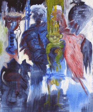 wicken  wax and oil on canvas 180 x 150 2009