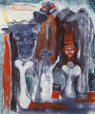 cave 2  wax and oil on canvas 180 x150 2008