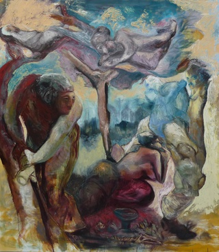 watcher  wax and oil on canvas 150 x120 2008